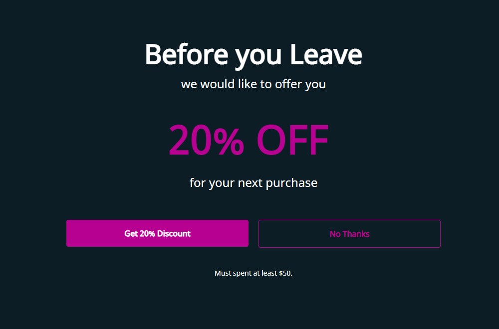 Prevent cart abandonment