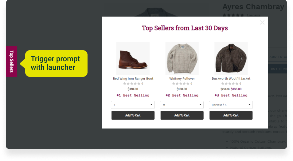Prompt product recommendations